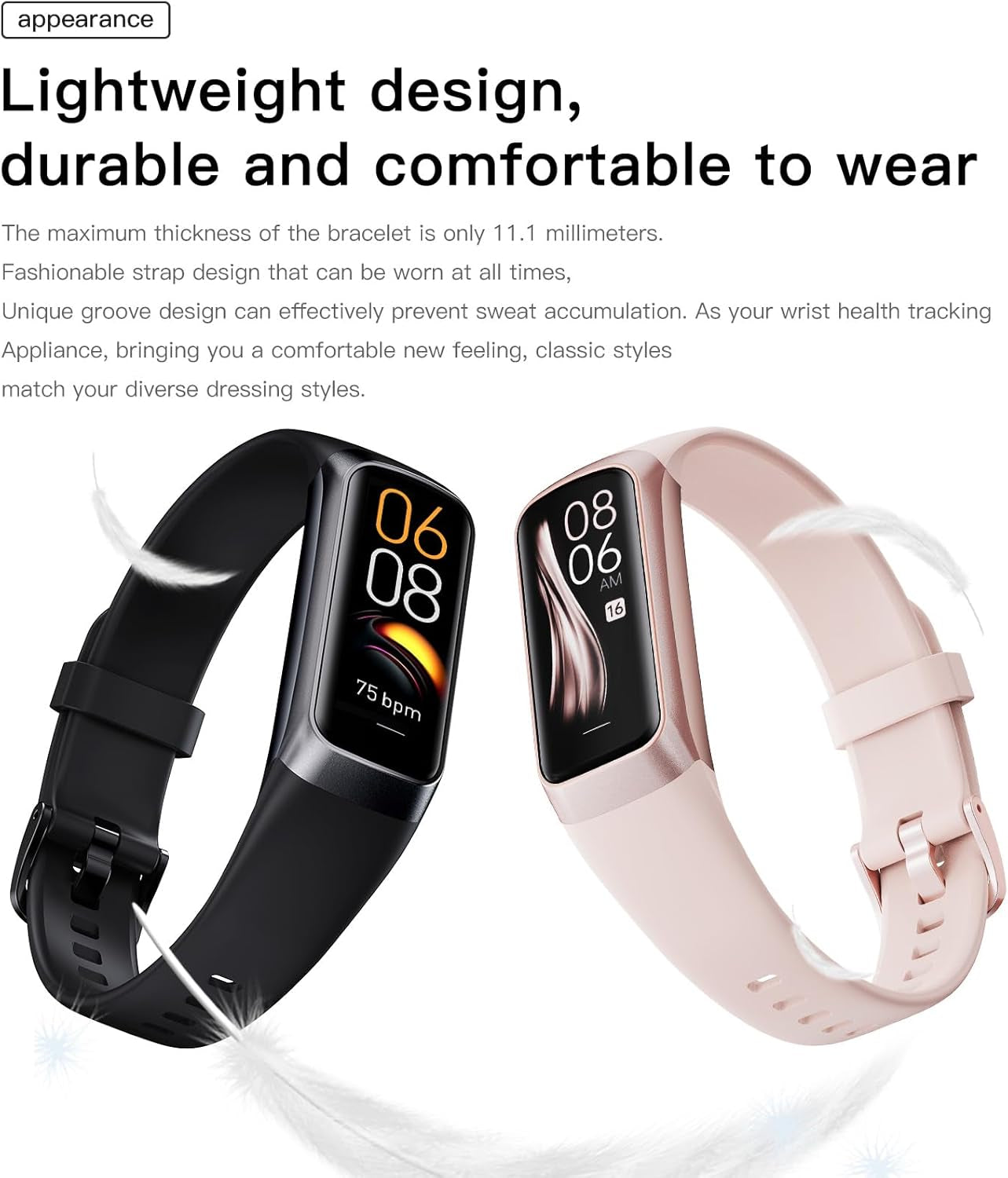Stay Fit and Stylish with the C60 Slim Fitness Tracker - Heart Rate, Blood Pressure Monitor & 25 Sports Modes!
