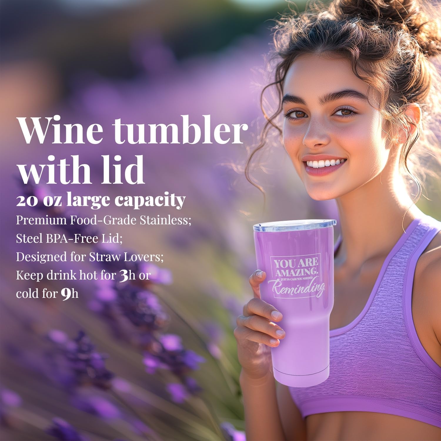 Indulge in Serenity: 8-Piece Lavender Bath and Body Gift Set with Insulated Tumbler - Perfect Relaxation Gifts for Women and Thoughtful Get Well Soon Surprises