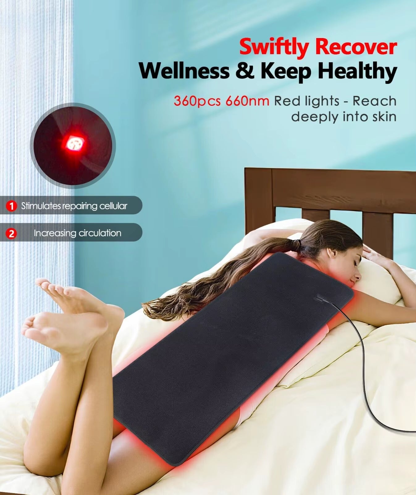 Soothe Menstrual Discomfort and Back Pain with Our LED Red Light Infrared Therapy Pad