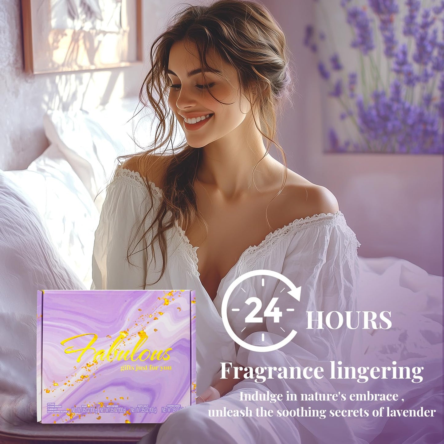 Indulge in Serenity: 8-Piece Lavender Bath and Body Gift Set with Insulated Tumbler - Perfect Relaxation Gifts for Women and Thoughtful Get Well Soon Surprises