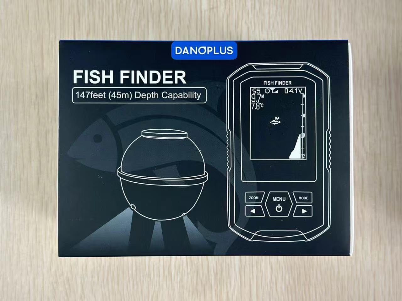 Wireless HD Fish Finder – Castable Sonar, 147ft Depth, Rechargeable & Portable