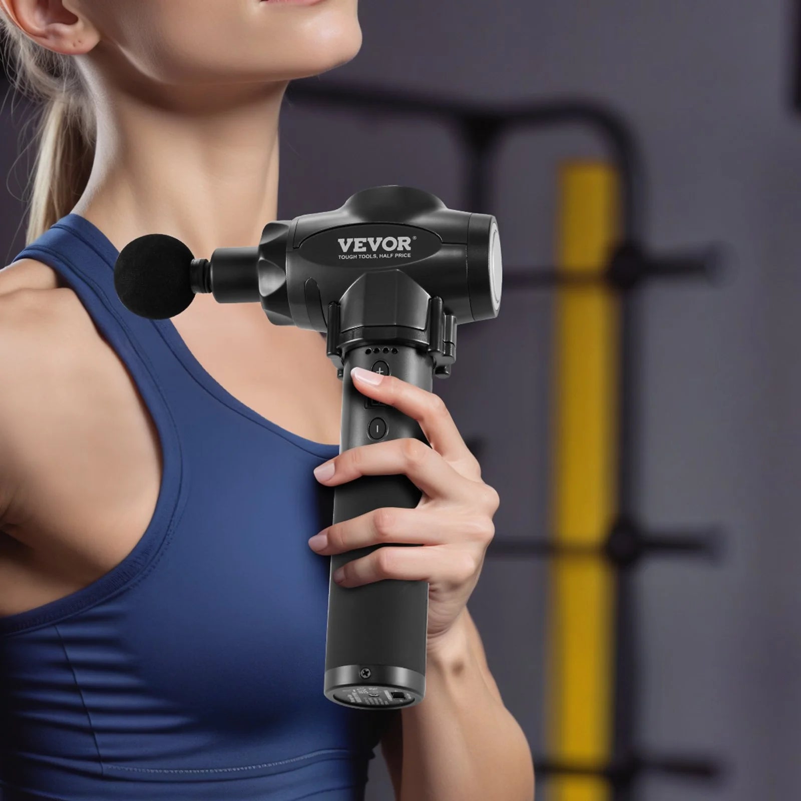 VEVOR Deep Tissue Massage Gun – 9 Speeds, 6 Heads, Rechargeable 24V for Pain Relief & Recoveryhealth