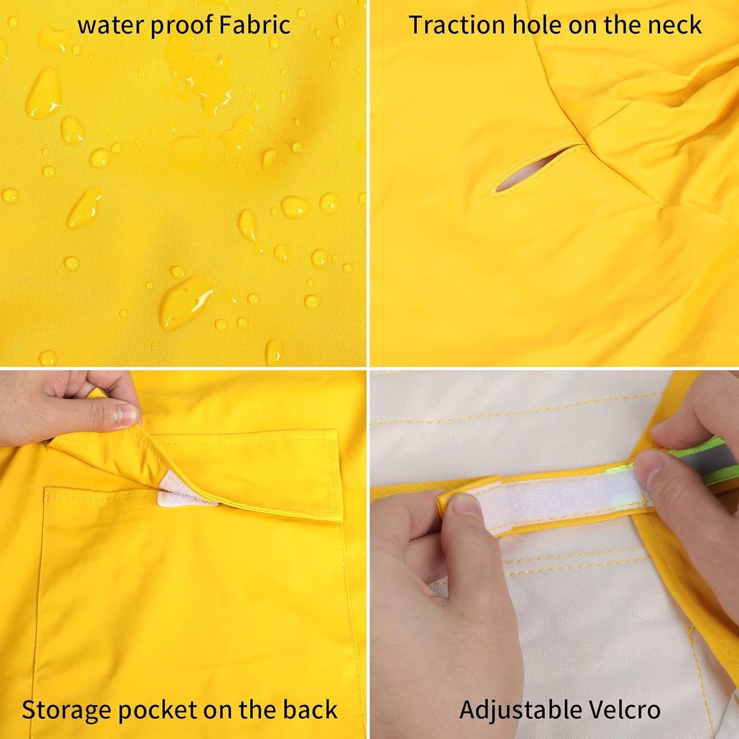 Stylish and Functional Dog Raincoat - Waterproof & Reflective, Perfect for Large Breeds in Vibrant Yellow