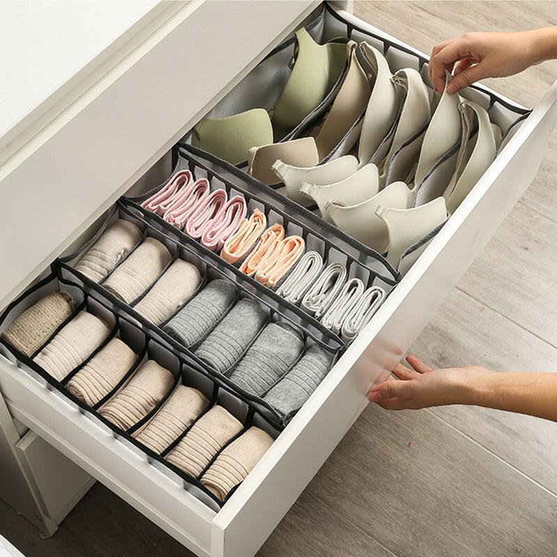 2/3PCs Underwear Drawer Organizer Storage Box Foldable Closet Organizers Drawer Divider Storage Boxes for Underpants Socks Bra.