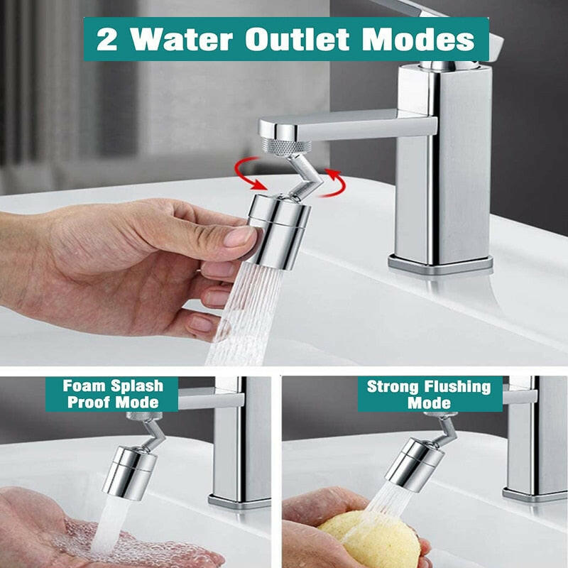 720°Universal Kitchen Faucet Anti-splash Aerator Bathroom Tap Rotatable Faucet Sprayer Saving Water Tap Nozzle Extender Adapter.