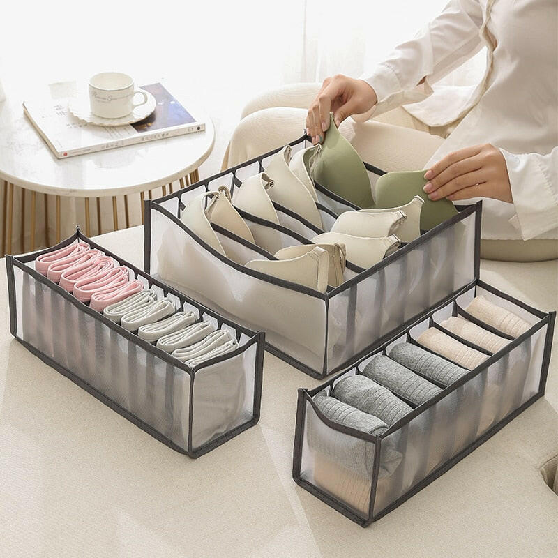 2/3PCs Underwear Drawer Organizer Storage Box Foldable Closet Organizers Drawer Divider Storage Boxes for Underpants Socks Bra.