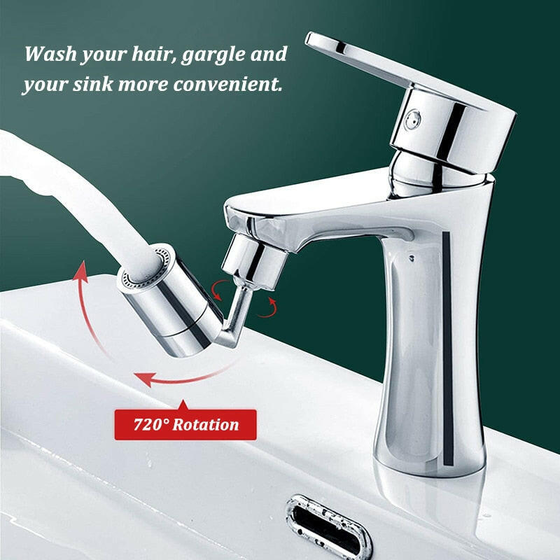 720°Universal Kitchen Faucet Anti-splash Aerator Bathroom Tap Rotatable Faucet Sprayer Saving Water Tap Nozzle Extender Adapter.