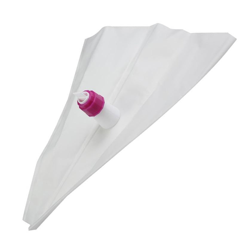 a close up of a pink kite flying in the air