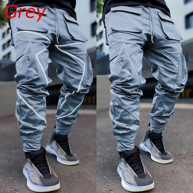 Reflective Stripe Cargo Pants - Nakinsige