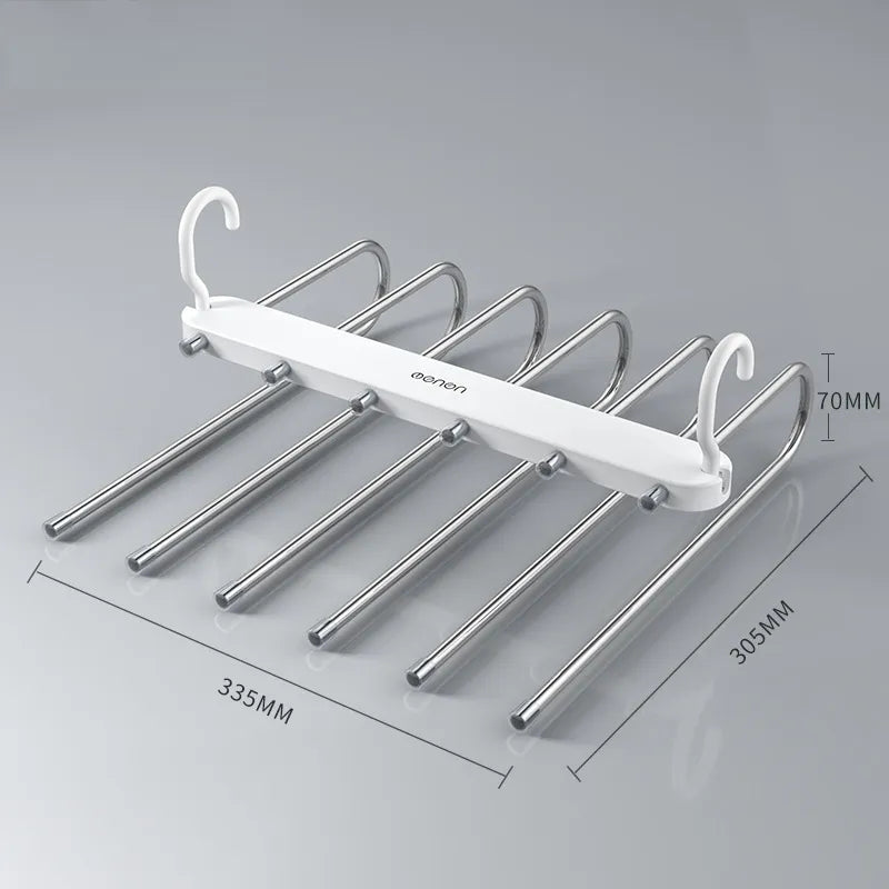Multi-functional 6 in 1 Pants Hanger For Clothes Rack adjustablanizer Trouser Storage.