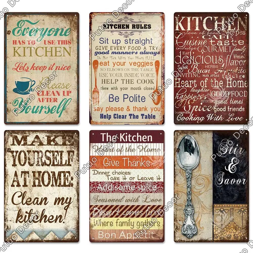 Decorative Wall Art Stickers Cafe Kitchen Dinner Poster Plate.