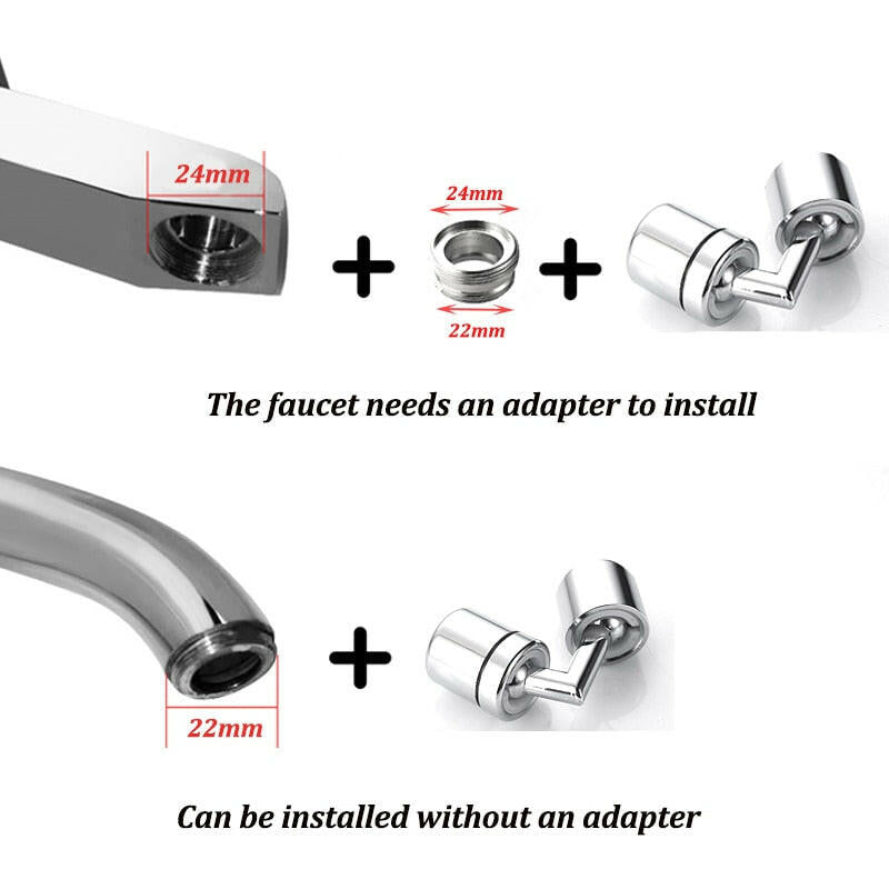 720°Universal Kitchen Faucet Anti-splash Aerator Bathroom Tap Rotatable Faucet Sprayer Saving Water Tap Nozzle Extender Adapter.