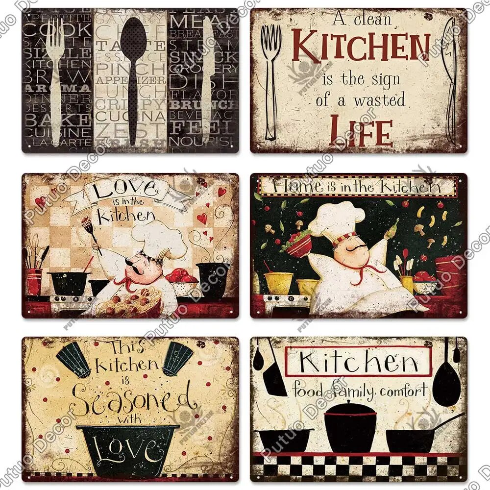 Decorative Wall Art Stickers Cafe Kitchen Dinner Poster Plate.