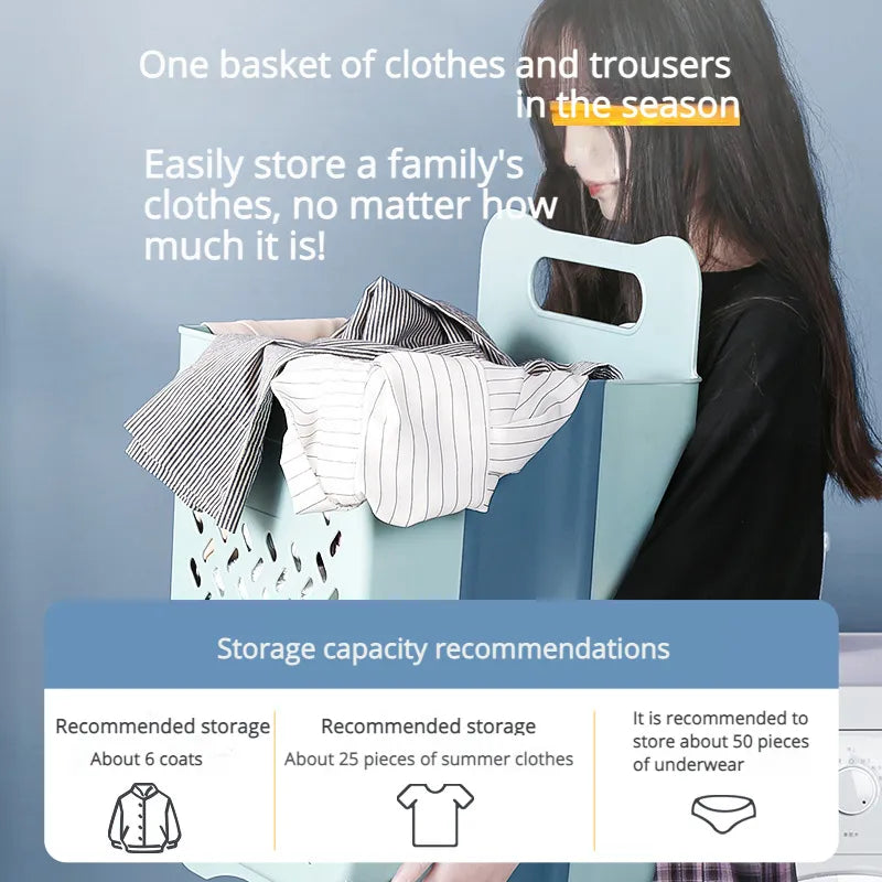 Folding Bathroom Laundry Basket Wall-mounted dirty clothes storage baskets.