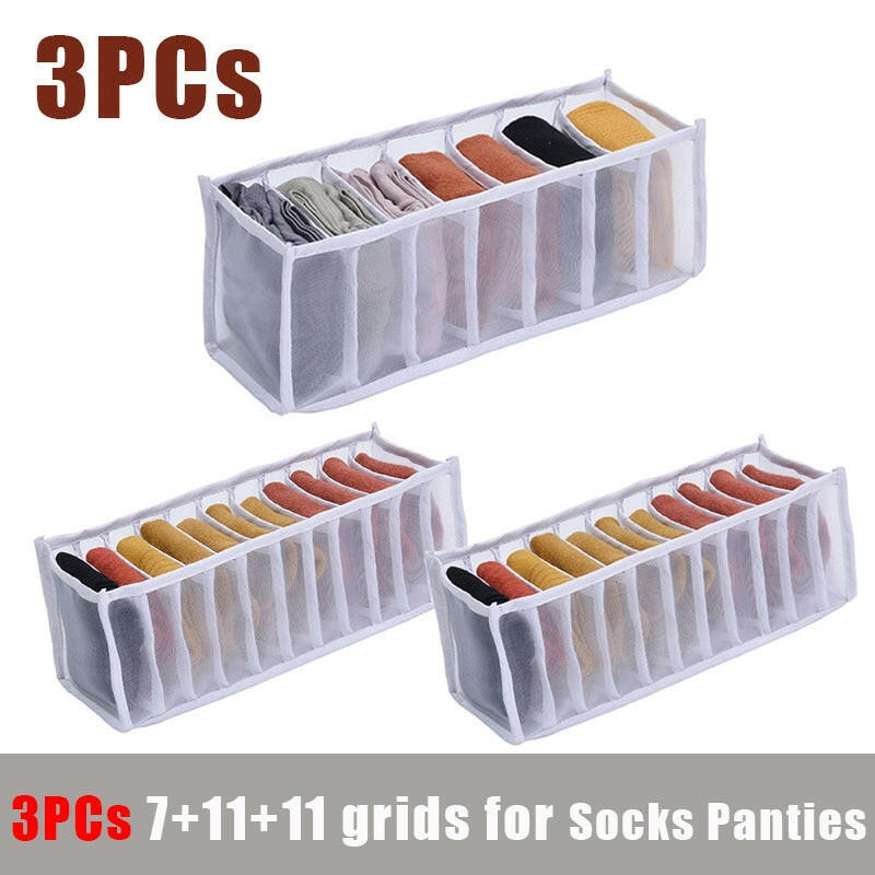 2/3PCs Underwear Drawer Organizer Storage Box Foldable Closet Organizers Drawer Divider Storage Boxes for Underpants Socks Bra.