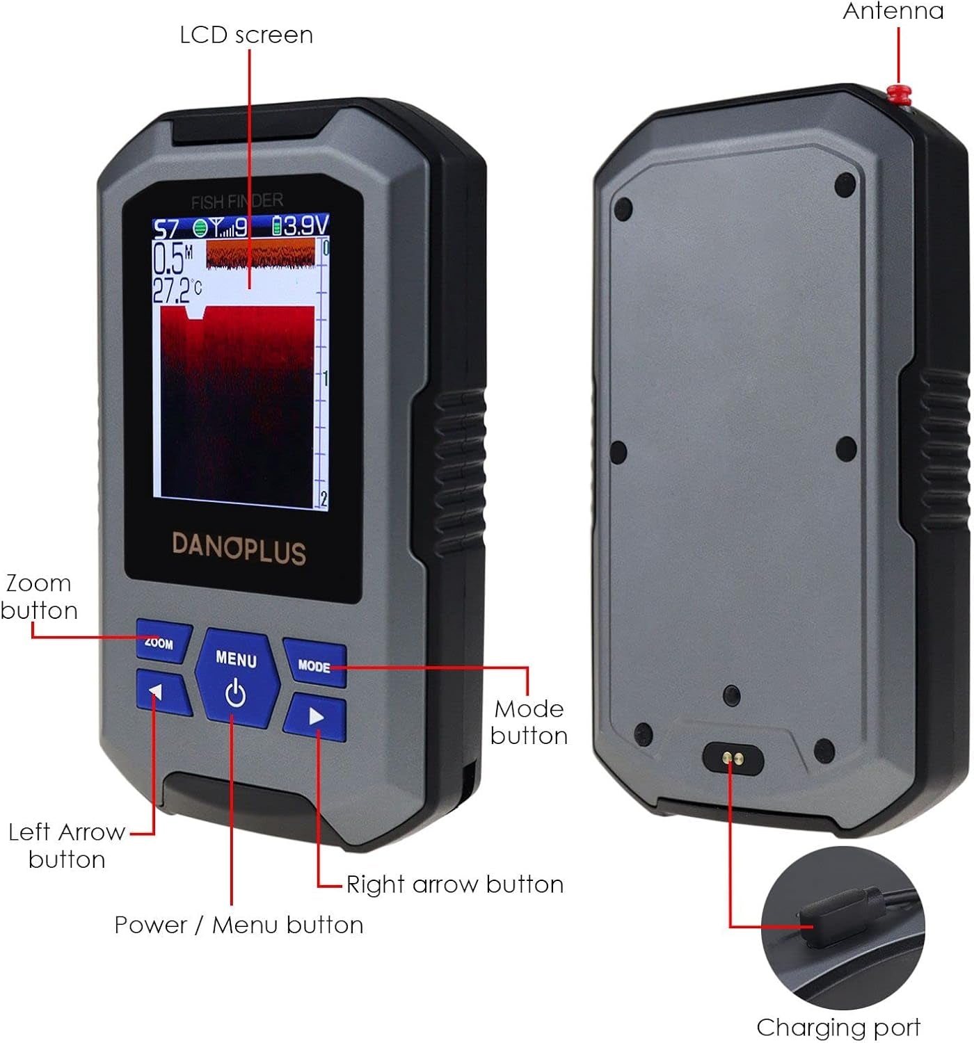 Wireless HD Fish Finder – Castable Sonar, 147ft Depth, Rechargeable & Portable