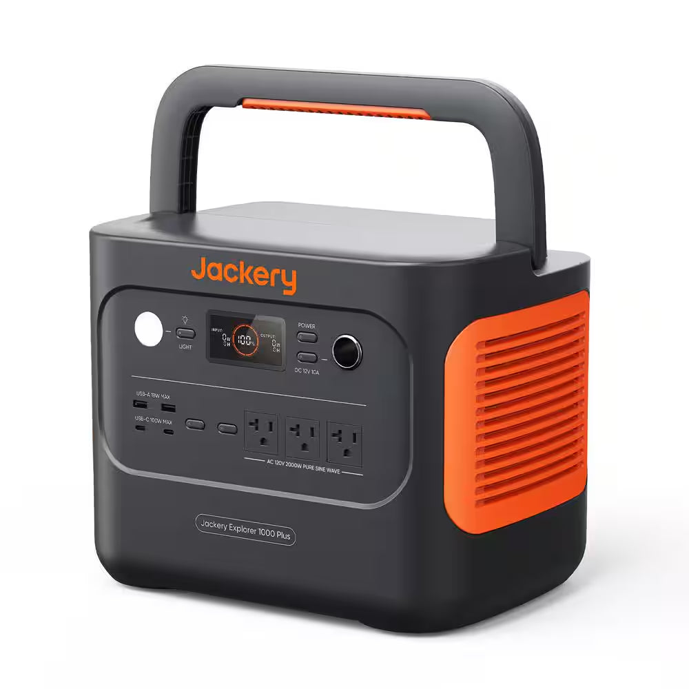 Expandable 2000W Solar Generator – 4000W Peak, LiFePO4 Battery, Dual 100W Panels, Push-Start