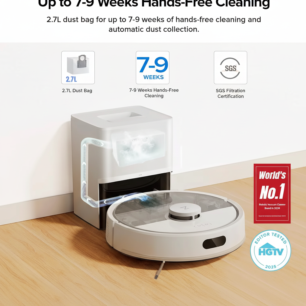 UltraClean X10 — Self‑Emptying Robot Vacuum & Mop with 10,000Pa Suction + LiDAR Precision