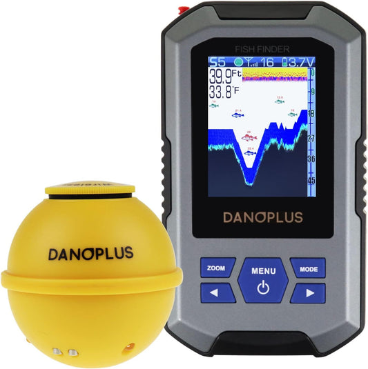 Wireless HD Fish Finder – Castable Sonar, 147ft Depth, Rechargeable & Portable