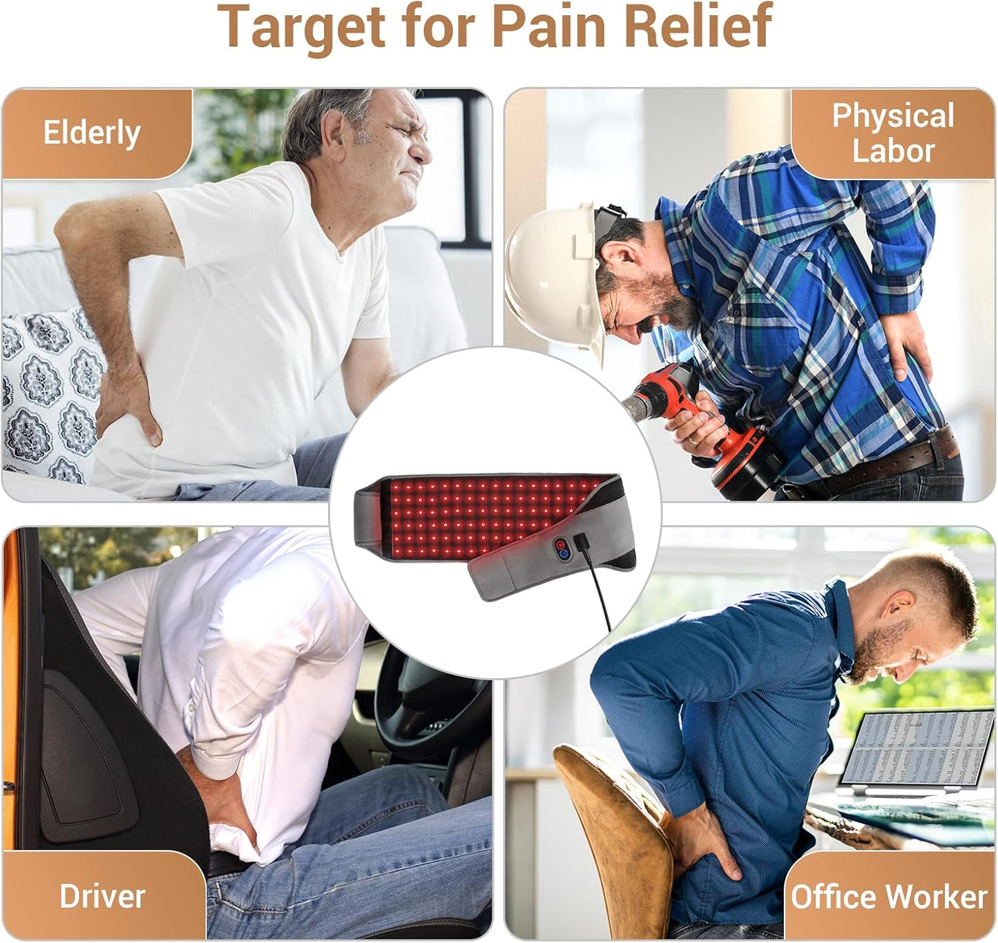 Infrared Red Light Therapy Belt for Pain Relief – 126 LEDs, 660nm & 850nm, FSA/HSA Eligible