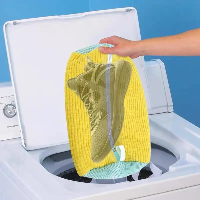 Wash Bag Padded Net Laundry Shoes Protector Fluffy Fibers Polyester Washing Shoes Machine Friendly Laundry Bag Drying Bags