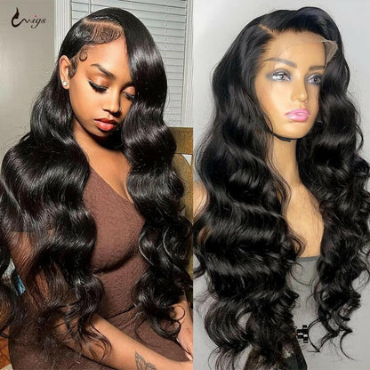 40 Inch lace front wigs human hair body wave lace closure wig.
