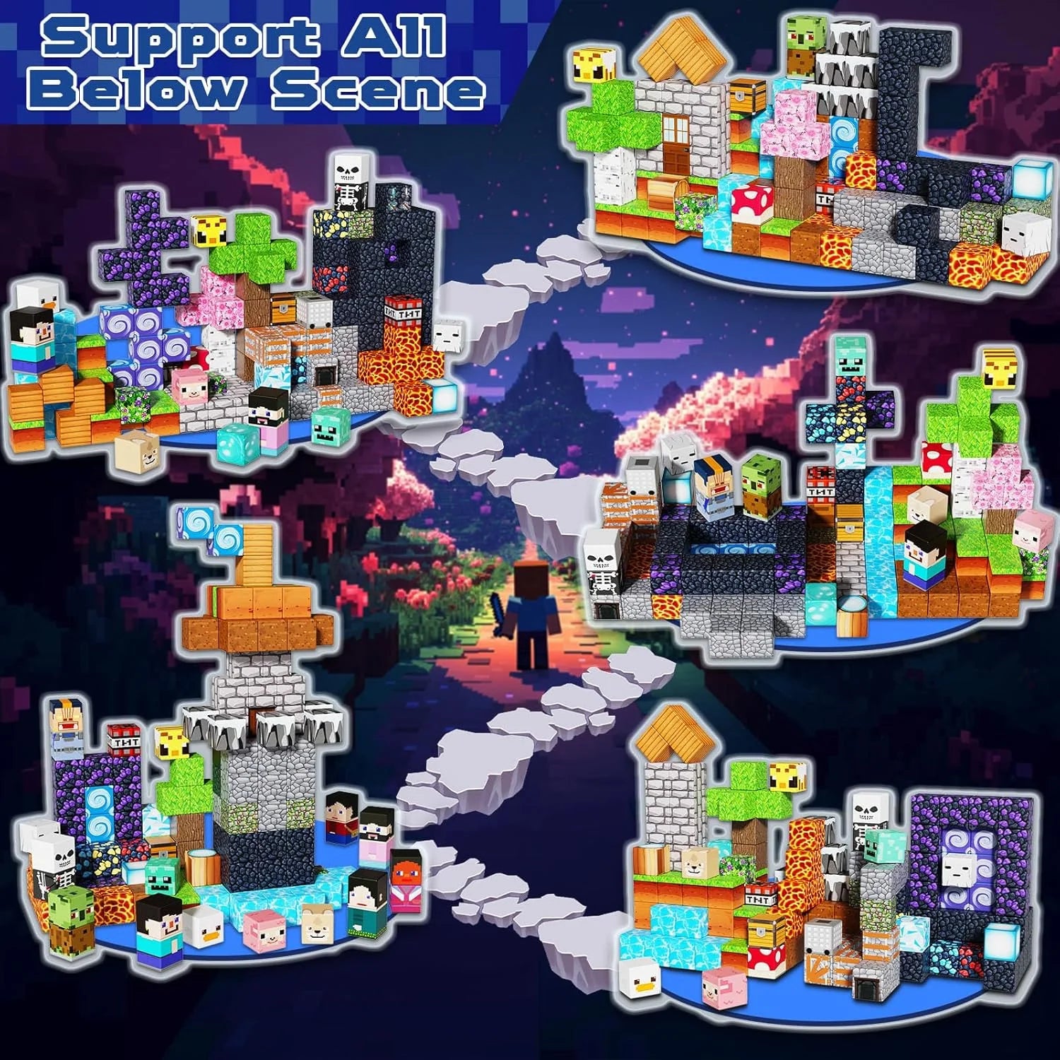 150Pcs Magnetic Blocks, Build an Adventure World, Stem-Certified Sensory Toys for Boys and Girls Ages 3+