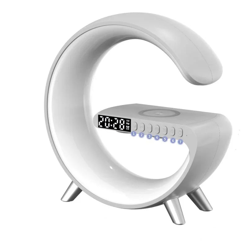 G-Shaped LED Atmosphere Lamp | Bluetooth Speaker & 15W Wireless Charger