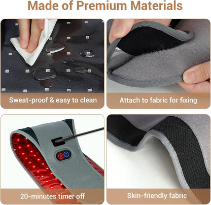 Infrared Red Light Therapy Belt for Pain Relief – 126 LEDs, 660nm & 850nm, FSA/HSA Eligible