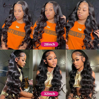 40 Inch lace front wigs human hair body wave lace closure wig.