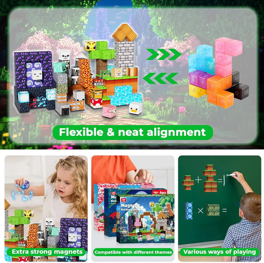 150Pcs Magnetic Blocks, Build an Adventure World, Stem-Certified Sensory Toys for Boys and Girls Ages 3+