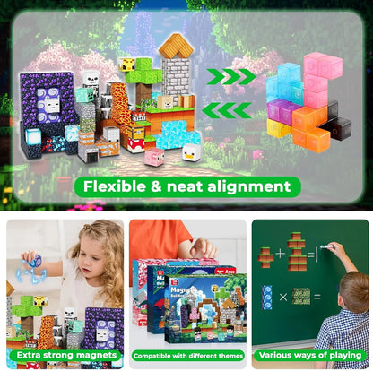 150Pcs Magnetic Blocks, Build an Adventure World, Stem-Certified Sensory Toys for Boys and Girls Ages 3+