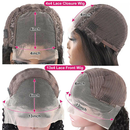 40 Inch lace front wigs human hair body wave lace closure wig.