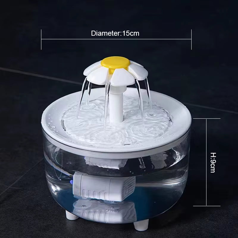 "1200mL USB Cat Water Fountain – Auto Filter, Quiet Recirculating Bowlp