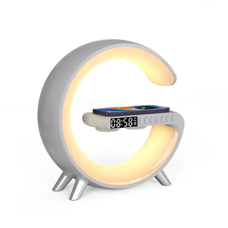 G-Shaped LED Atmosphere Lamp | Bluetooth Speaker & 15W Wireless Charger