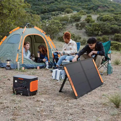 Expandable 2000W Solar Generator – 4000W Peak, LiFePO4 Battery, Dual 100W Panels, Push-Start