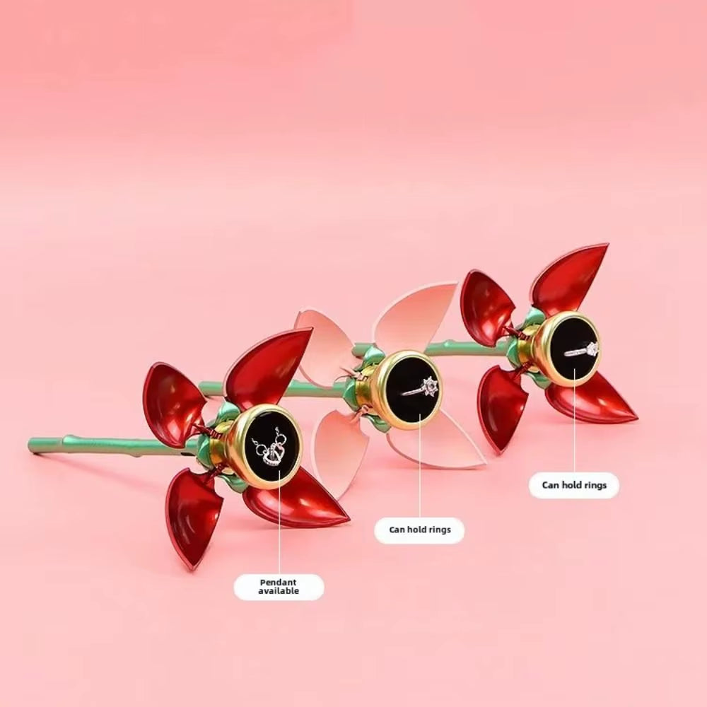 Elegant Rose-Shaped Jewelry Ring Box - Perfect for Proposals and Special Gifts
