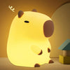 Adorable Capybara Night Light - Rechargeable Silicone Touch Bedside Lamp for Kids - Perfect Sleep Companion and Gift!