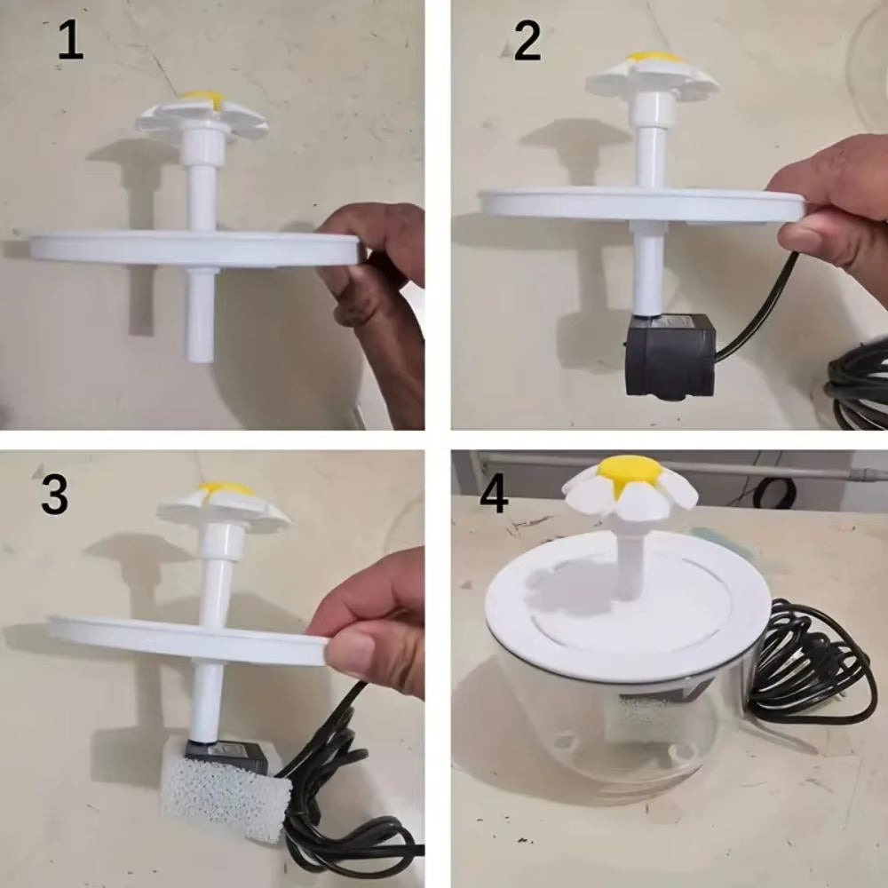 "1200mL USB Cat Water Fountain – Auto Filter, Quiet Recirculating Bowlp