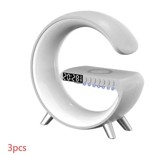 G-Shaped LED Atmosphere Lamp | Bluetooth Speaker & 15W Wireless Charger