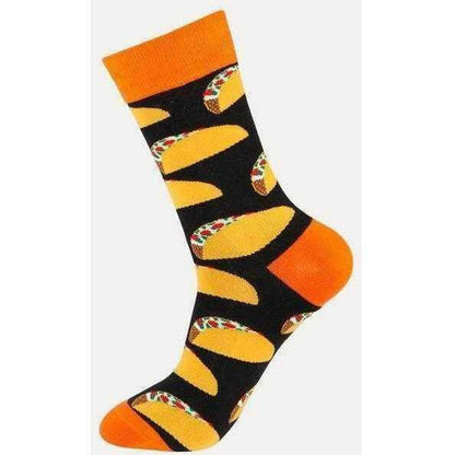 a person wearing a black and yellow striped tie 