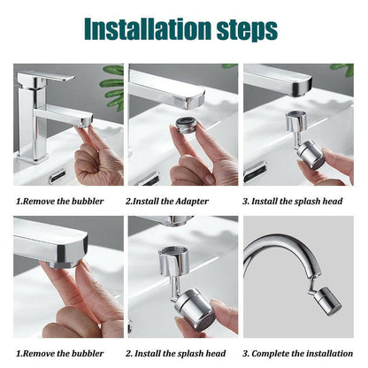 720°Universal Kitchen Faucet Anti-splash Aerator Bathroom Tap Rotatable Faucet Sprayer Saving Water Tap Nozzle Extender Adapter.