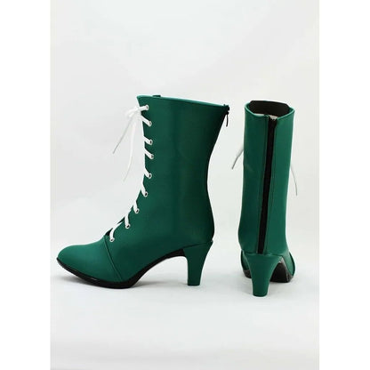 Makoto Kino unisex Shoes Cosplay green high heel.