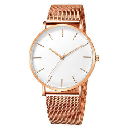 Simple Business Stainless Steel Mesh Belt Quartz Watch