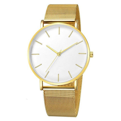 Simple Business Stainless Steel Mesh Belt Quartz Watch