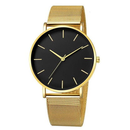 Simple Business Stainless Steel Mesh Belt Quartz Watch