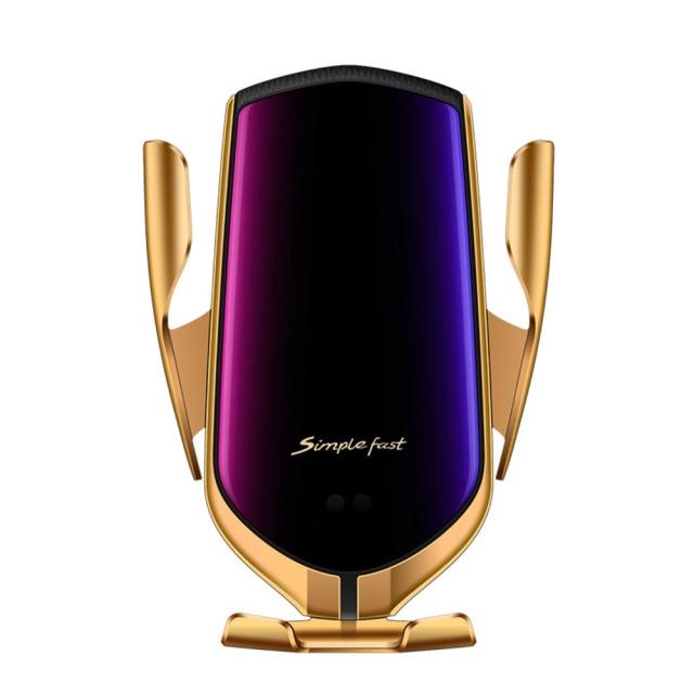 a purple cell phone sitting on top of a table 