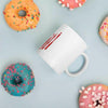 a couple of doughnuts that are on a table 