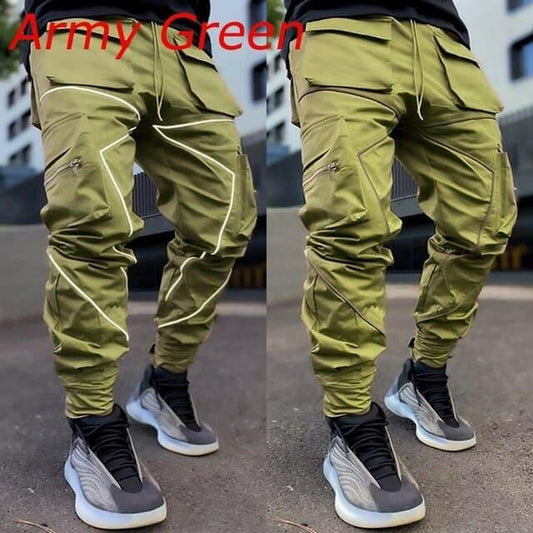 Reflective Stripe Cargo Pants - Nakinsige