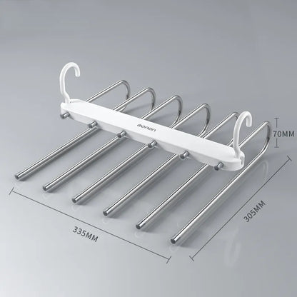 Multi-functional 6 in 1 Pants Hanger For Clothes Rack adjustablanizer Trouser Storage.